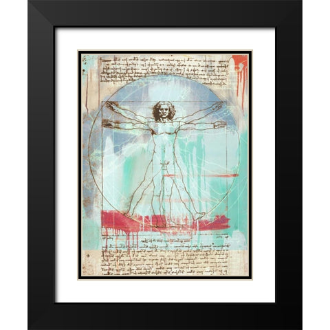 Vitruvian Man 2.0 Black Modern Wood Framed Art Print with Double Matting by Chestier, Eric