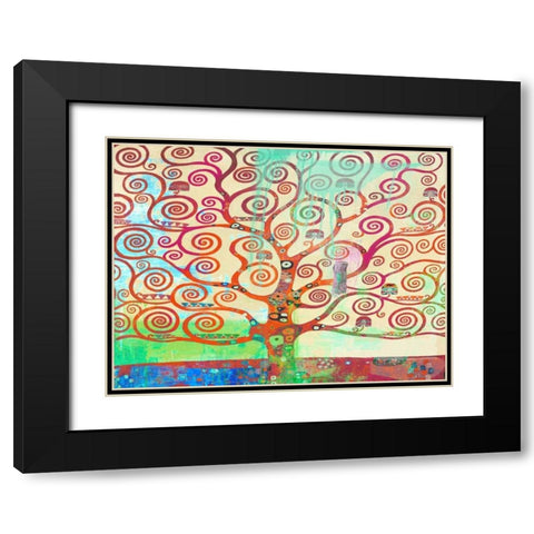 Klimts Tree 2.0 Black Modern Wood Framed Art Print with Double Matting by Chestier, Eric