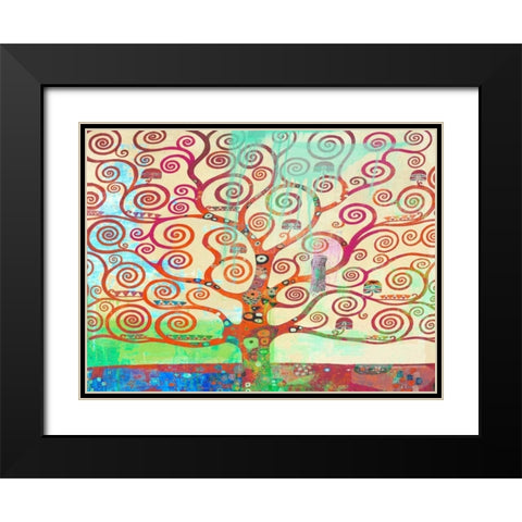 Klimts Tree 2.0 Black Modern Wood Framed Art Print with Double Matting by Chestier, Eric