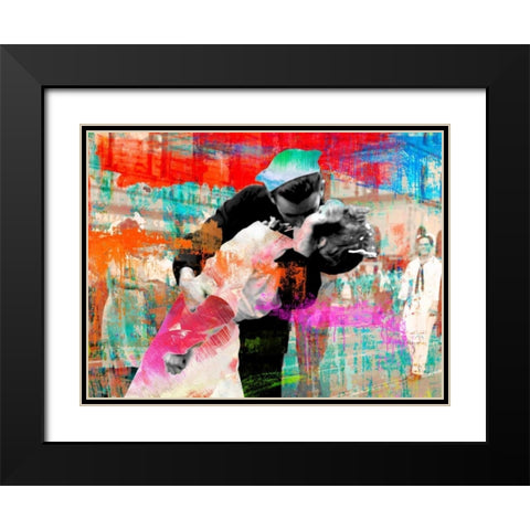 Kissing the War Goodbye 2.0 Black Modern Wood Framed Art Print with Double Matting by Chestier, Eric