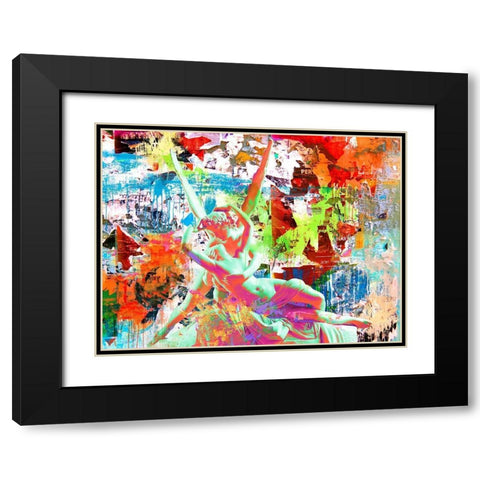 Cupid and Psyche Black Modern Wood Framed Art Print with Double Matting by Eric, Chestier