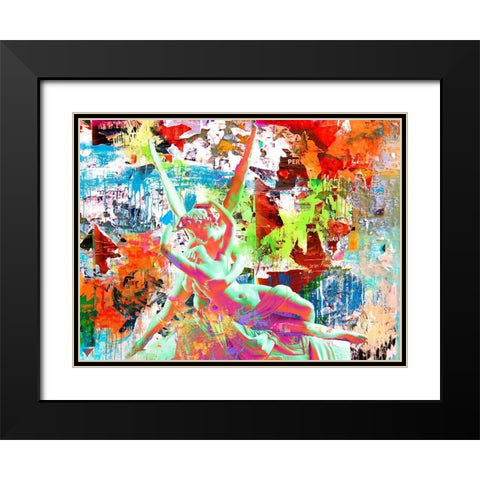 Cupid and Psyche Black Modern Wood Framed Art Print with Double Matting by Eric, Chestier