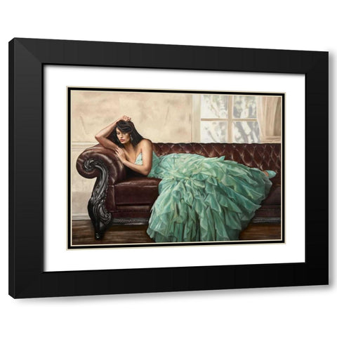 Aquamarine Beauty Black Modern Wood Framed Art Print with Double Matting by Ciccone, Emilio