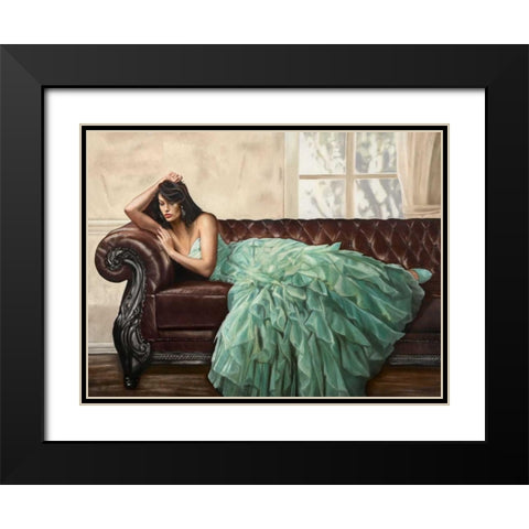 Aquamarine Beauty Black Modern Wood Framed Art Print with Double Matting by Ciccone, Emilio
