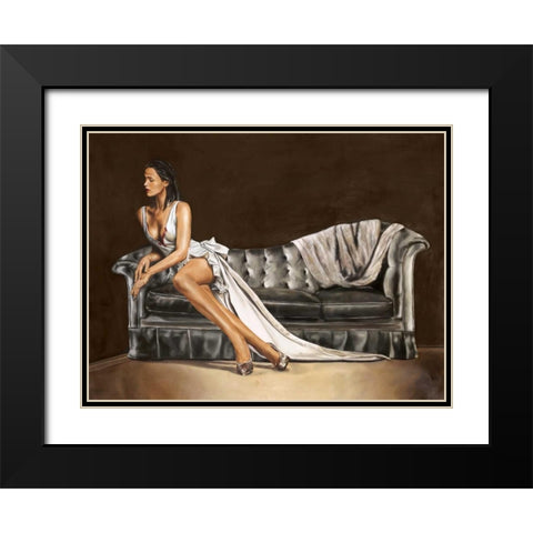 Caprice Black Modern Wood Framed Art Print with Double Matting by Ciccone, Emilio