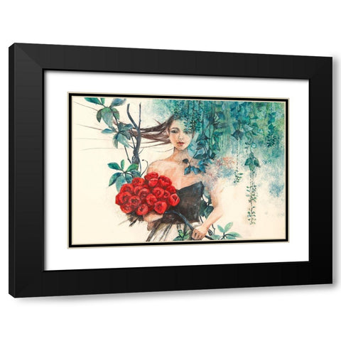 Fairy of the Roses Black Modern Wood Framed Art Print with Double Matting by Pagnoni, Erica
