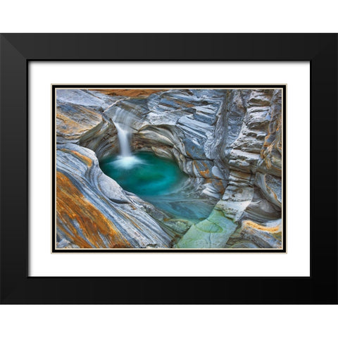 Valle Verzasca, Switzerland Black Modern Wood Framed Art Print with Double Matting by Frank, Krahmer