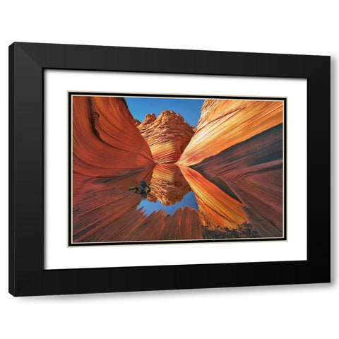 The Wave in Vermillion Cliffs, Arizona Black Modern Wood Framed Art Print with Double Matting by Frank, Krahmer