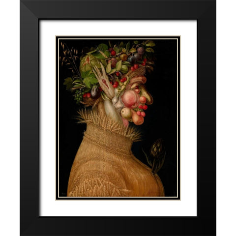 Summer Black Modern Wood Framed Art Print with Double Matting by Arcimboldo, Giuseppe