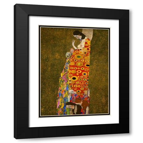Hope Black Modern Wood Framed Art Print with Double Matting by Klimt, Gustav