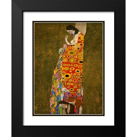 Hope Black Modern Wood Framed Art Print with Double Matting by Klimt, Gustav