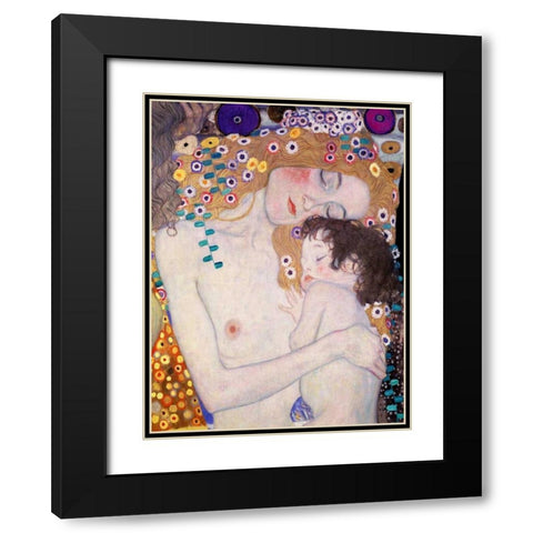 Le Tre eta della donna Black Modern Wood Framed Art Print with Double Matting by Klimt, Gustav