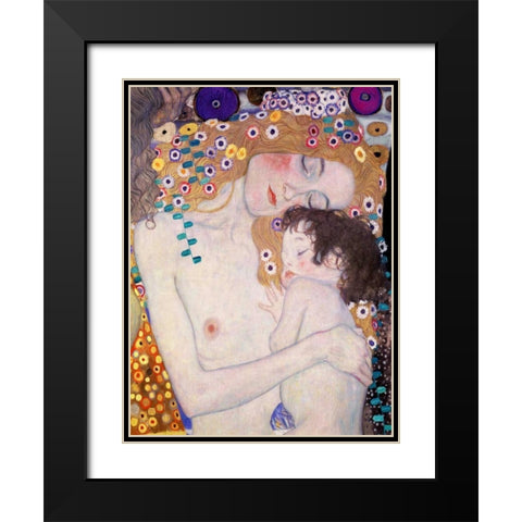 Le Tre eta della donna Black Modern Wood Framed Art Print with Double Matting by Klimt, Gustav