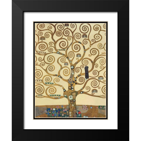 The Tree of Life Black Modern Wood Framed Art Print with Double Matting by Klimt, Gustav