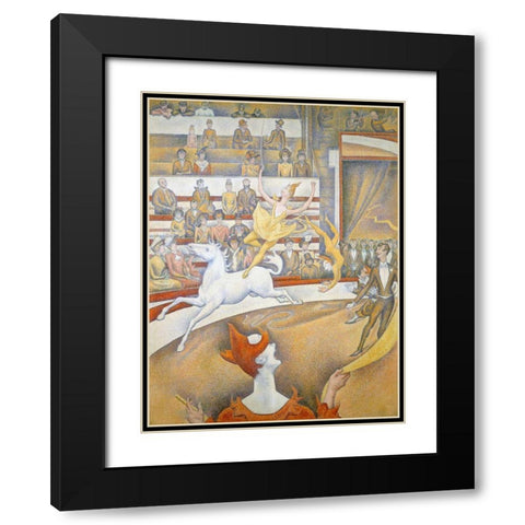 The Circus Black Modern Wood Framed Art Print with Double Matting by Seurat, Georges