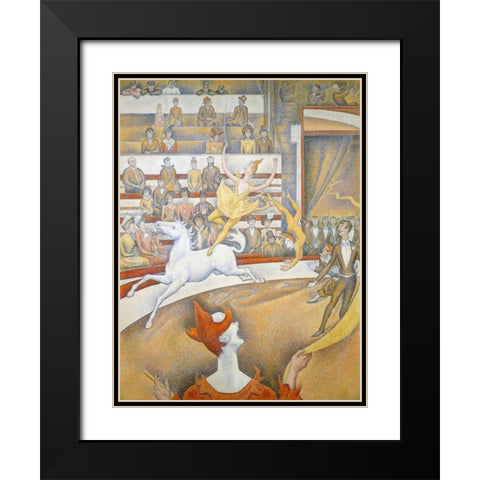The Circus Black Modern Wood Framed Art Print with Double Matting by Seurat, Georges
