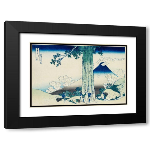 View of Mount Fuji ca. 1829-1833 Black Modern Wood Framed Art Print with Double Matting by Hokusai