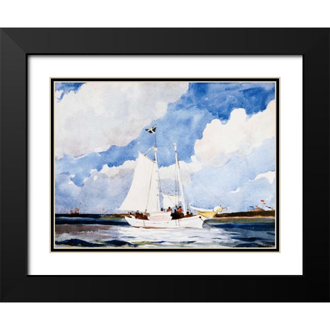 Fishing Schooner, Nassau  Black Modern Wood Framed Art Print with Double Matting by Homer, Winslow