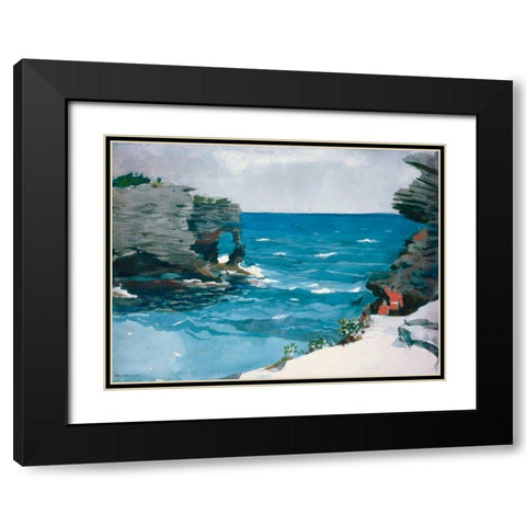 Rocky Shore, Bermuda Black Modern Wood Framed Art Print with Double Matting by Homer, Winslow