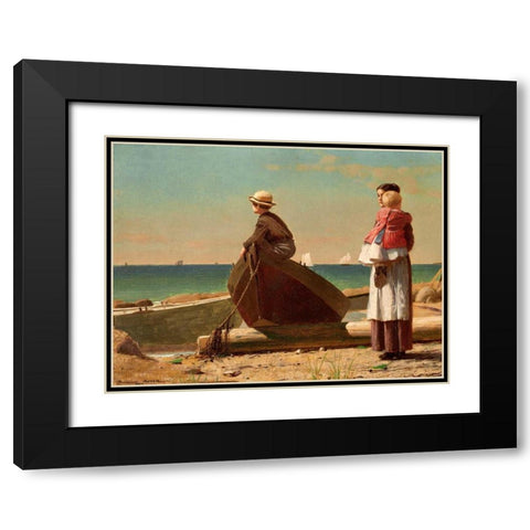 Dadâ€™s Coming (detail) Black Modern Wood Framed Art Print with Double Matting by Homer, Winslow