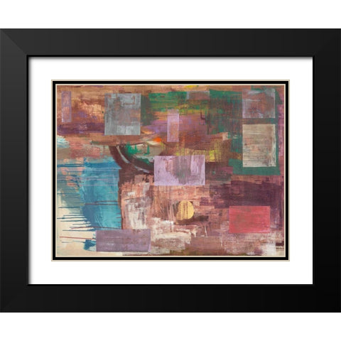 Kaleidos Black Modern Wood Framed Art Print with Double Matting by Corrado, Italo