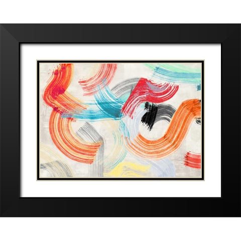 Sudden Motion Black Modern Wood Framed Art Print with Double Matting by Ikeda, Haru