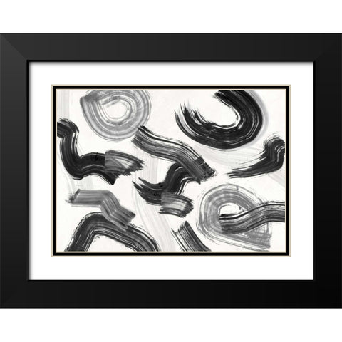 Happening Black Modern Wood Framed Art Print with Double Matting by Ikeda, Haru
