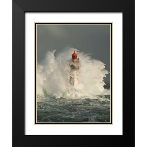 La Jument Black Modern Wood Framed Art Print with Double Matting by Guichard, Jean