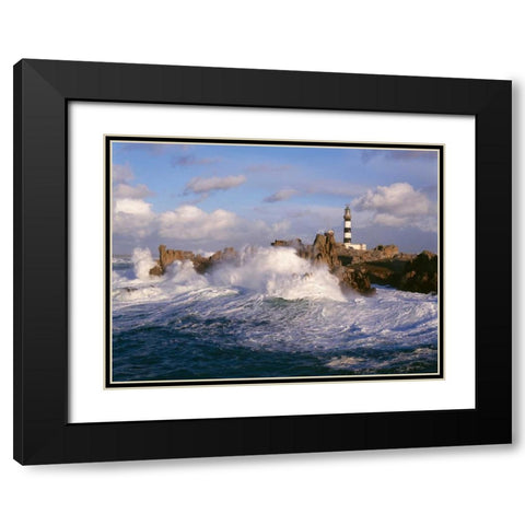 Phare du Creac h Black Modern Wood Framed Art Print with Double Matting by Guichard, Jean