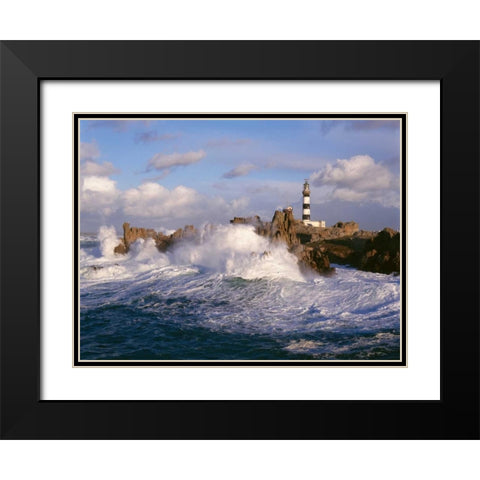 Phare du Creac h Black Modern Wood Framed Art Print with Double Matting by Guichard, Jean