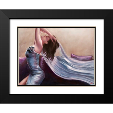 Cristelle Black Modern Wood Framed Art Print with Double Matting by Silver, John