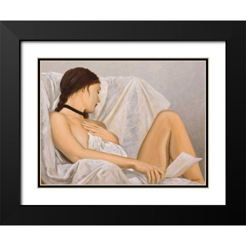 The Letter Black Modern Wood Framed Art Print with Double Matting by Silver, John