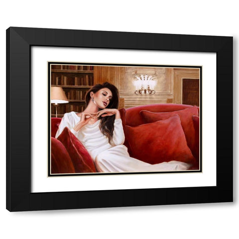 A sweet memory Black Modern Wood Framed Art Print with Double Matting by Silver, John