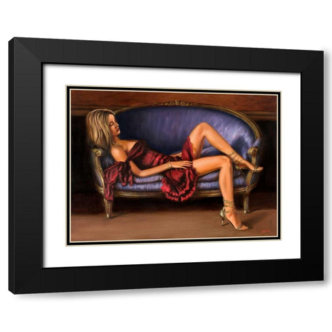 Velvet Black Modern Wood Framed Art Print with Double Matting by Silver, John