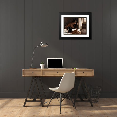 Dim Light Black Modern Wood Framed Art Print with Double Matting by Silver, John