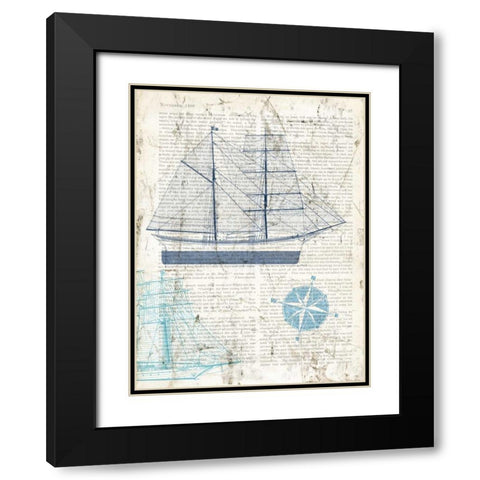 Classic Sailing I Black Modern Wood Framed Art Print with Double Matting by Joannoo