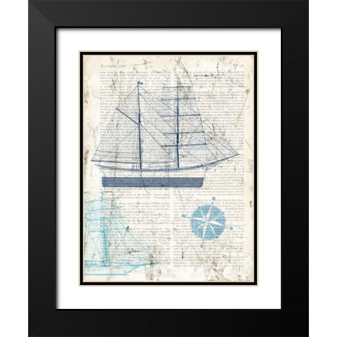 Classic Sailing I Black Modern Wood Framed Art Print with Double Matting by Joannoo