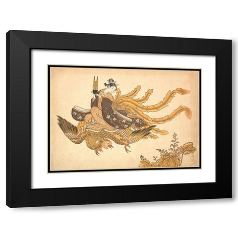 Disguised Immortal Black Modern Wood Framed Art Print with Double Matting by Suzuki, Harunobu