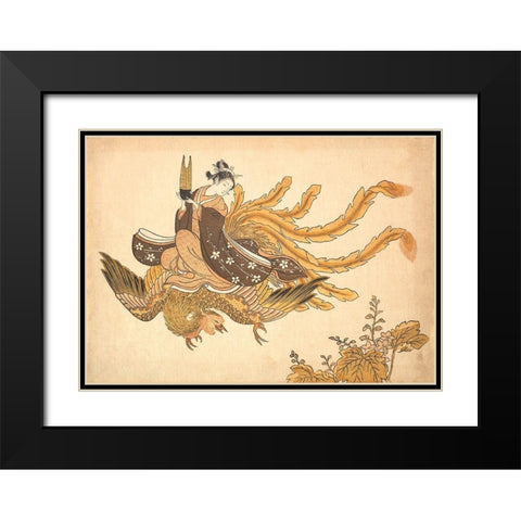 Disguised Immortal Black Modern Wood Framed Art Print with Double Matting by Suzuki, Harunobu