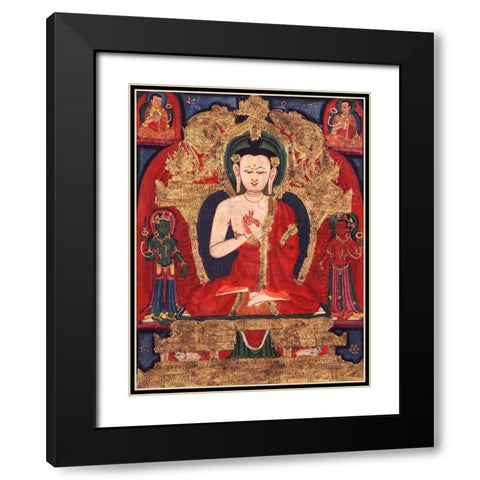 Buddha Vairocana Black Modern Wood Framed Art Print with Double Matting by Anonymous