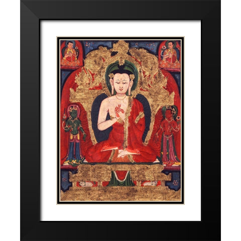 Buddha Vairocana Black Modern Wood Framed Art Print with Double Matting by Anonymous