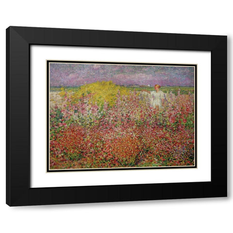 Amongst the Flowers at Belle Isle Black Modern Wood Framed Art Print with Double Matting by Russell, John Peter