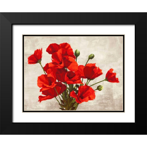 Bouquet of Poppies Black Modern Wood Framed Art Print with Double Matting by Thomlinson, Jenny