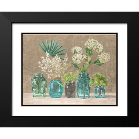 Spring Arrangement II - neutral Black Modern Wood Framed Art Print with Double Matting by Thomlinson, Jenny