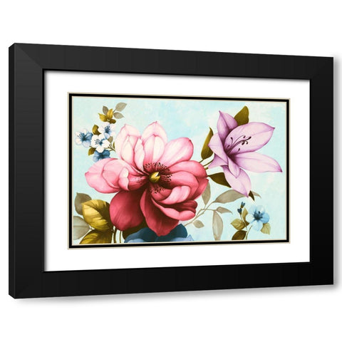 Purple Azaleas Black Modern Wood Framed Art Print with Double Matting by Keiko, Rei