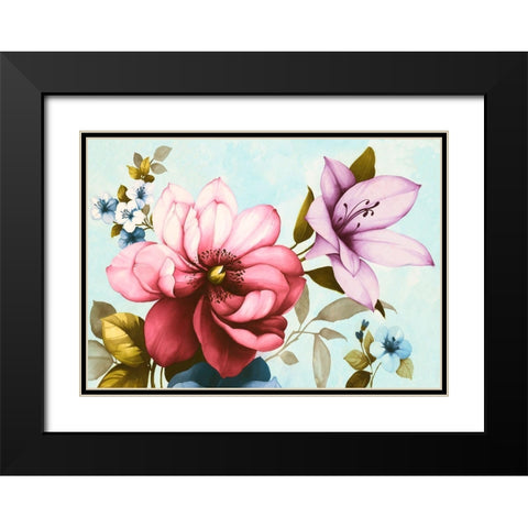 Purple Azaleas Black Modern Wood Framed Art Print with Double Matting by Keiko, Rei