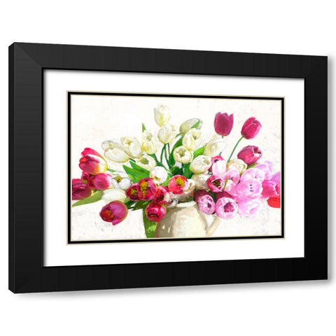 Bouquet on white background Black Modern Wood Framed Art Print with Double Matting by Parr, Kelly