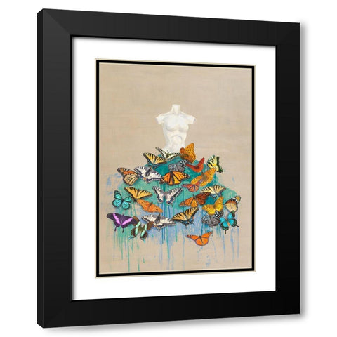 Dress of Butterflies I Black Modern Wood Framed Art Print with Double Matting by Parr, Kelly