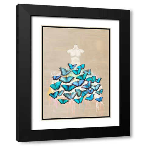 Dress of Butterflies II Black Modern Wood Framed Art Print with Double Matting by Parr, Kelly