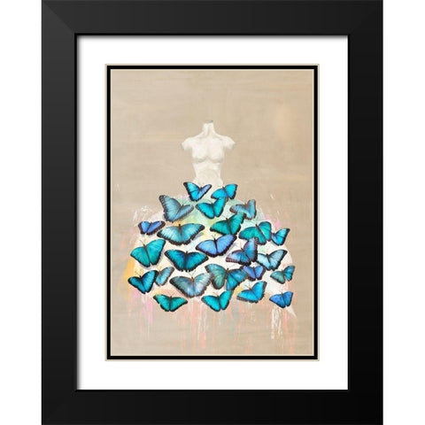 Dress of Butterflies II Black Modern Wood Framed Art Print with Double Matting by Parr, Kelly